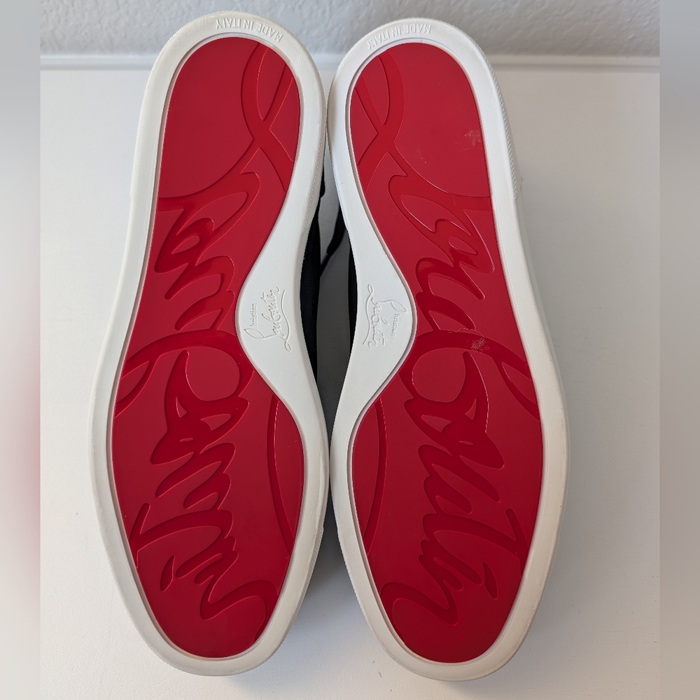 Christian Louboutin Men's Louis Junior Navy Nubuck Sneakers